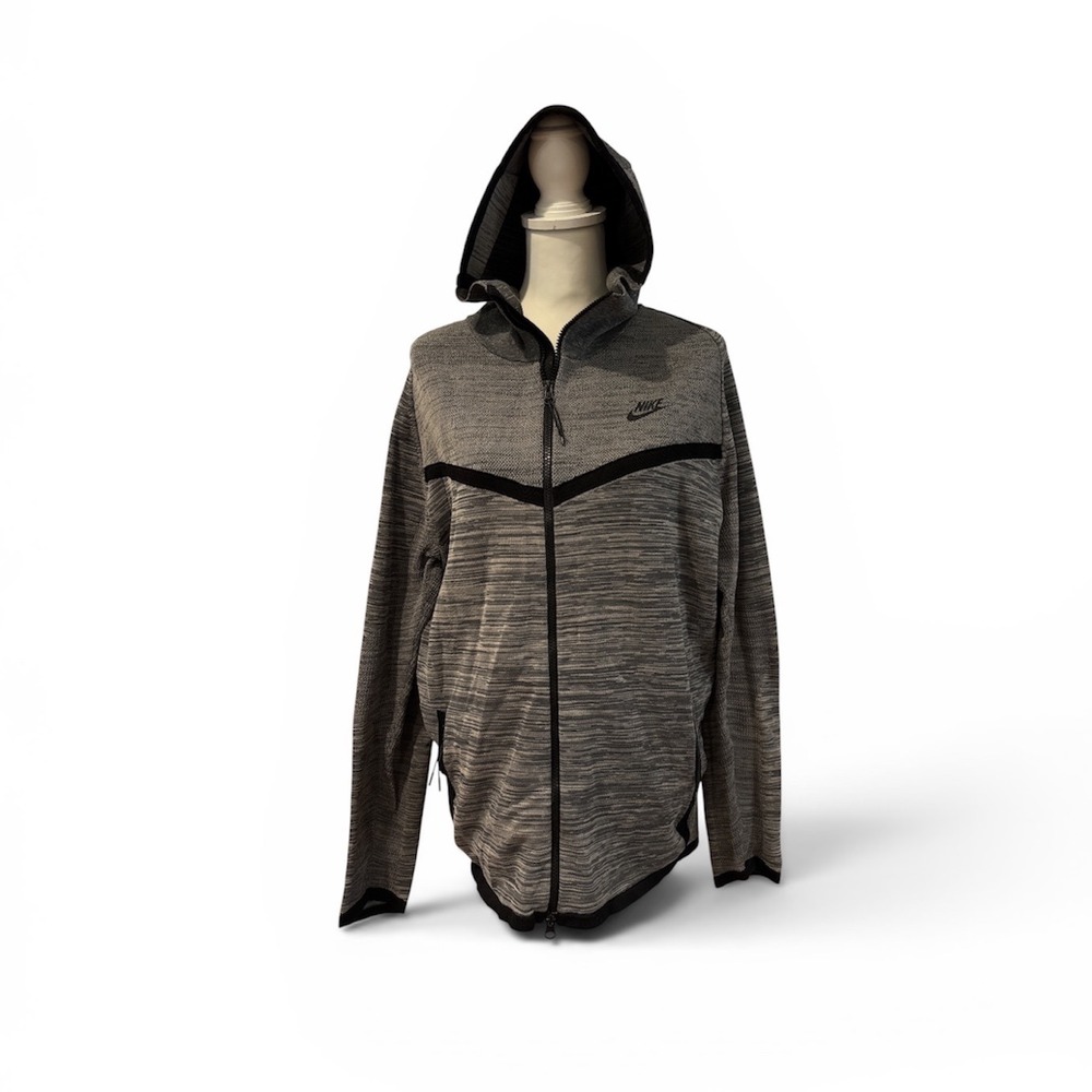 Nike Windrunner Hoodie Jacket Men's Large Gray Space Dye Full Zip Pockets Hooded
